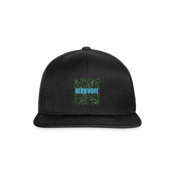 Herbivore Shirt, Vegetables Tee, Vegan Eating - Snapback Cap - black/black - Front