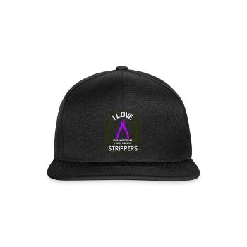 Chemise d’électricien, j’aime les strip-teaseuses Pinces Fil - Casquette snapback - noir/noir - Devant