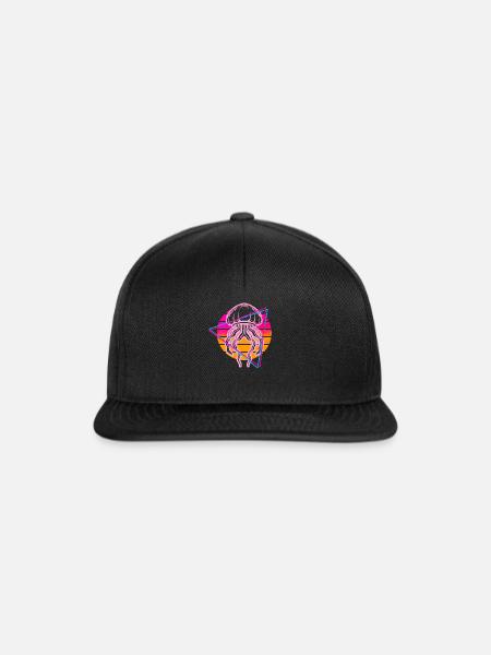Vaporwave Qualle - Snapback Cap - Schwarz/Schwarz