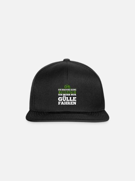 Güllefahrer Beruf Güllebaron Geschenk - Snapback Cap - Schwarz/Schwarz