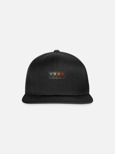 Retro Proboscis Affe Ape Tierpfleger - Snapback Cap - Schwarz/Schwarz