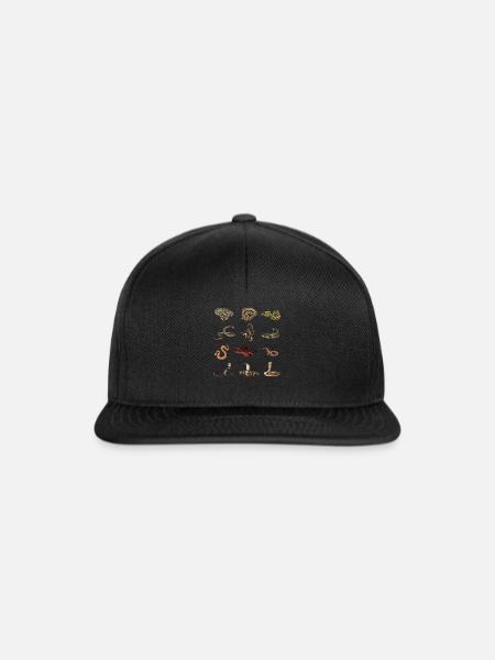 Verschiedene Schlangenarten - Snapback Cap - Schwarz/Schwarz