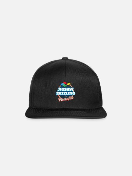 Jigsaw Puzzling Rätsel Puzzlen - Snapback Cap - Schwarz/Schwarz