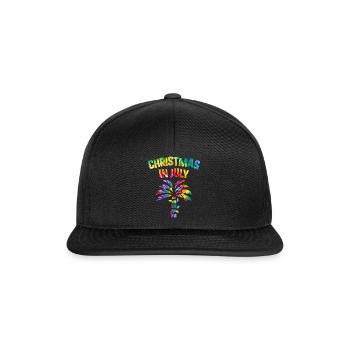 Christmas In July Beach Palm Xmas Tree Summer - Snapback Cap - black/black - Front