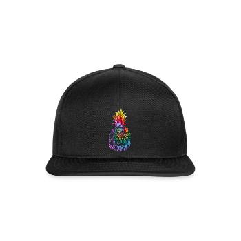 Christmas In July Colorful Pineapple Beach Summer - Snapback Cap - black/black - Front