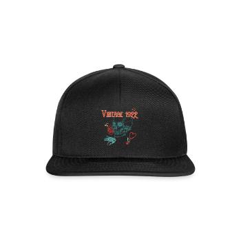 Vintage 1922 Skull Rose Heart Birthday Gift T - Snapback Cap - black/black - Front