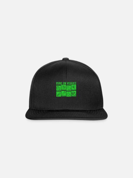Groenten Shirt, Runs On Veggies Namen Groente - Snapback cap - zwart/zwart