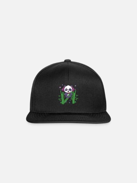 Gaming Panda Cute Playing Video Game Lover Gaming - Snapback Cap - Schwarz/Schwarz