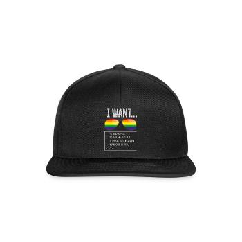 I Want To Break Free Ride My Bicycle - Snapback Cap - Schwarz/Schwarz - Vorne