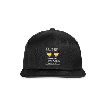 I Want To Break Free Ride My Bicycle - Snapback Cap - Schwarz/Schwarz - Vorne