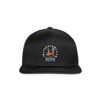 Skeleton Bones Flag Hispanic Heritage Month - Snapback Cap - Schwarz/Schwarz - Vorne