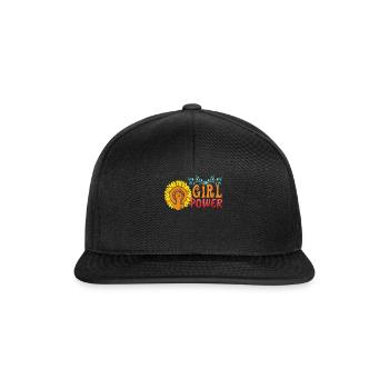 Power Girl Feminist Feminism Rights Women Equality - Snapback Cap - Schwarz/Schwarz - Vorne