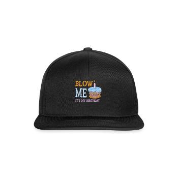 Blow Me Its My Birthday - Snapback Cap - Schwarz/Schwarz - Vorne
