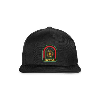 Juneteenth Shirt, Sonnenblumenfaust, Schwarze Geschichte, - Snapback Cap - Schwarz/Schwarz - Vorne