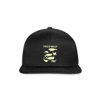 Types of Whales Whale Lovers Whales Species - Snapback Cap - black/black - Front