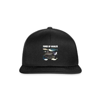 Types of Whales Whale Lovers Whales Species - Snapback Cap - black/black - Front