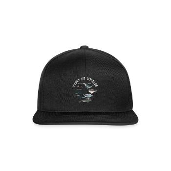 Types of Whales Whale Lovers Whales Species - Snapback Cap - black/black - Front