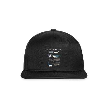 Types of Whales Whale Lovers Whales Species - Snapback Cap - black/black - Front