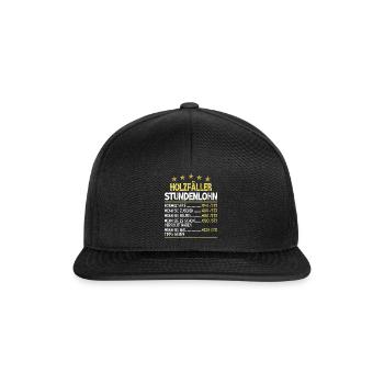 Holzfäller Stundenlohn - Snapback Cap - Schwarz/Schwarz - Vorne