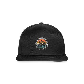 Pilz-Shirt, Die Pilze rufen, lustig - Snapback Cap - Schwarz/Schwarz - Vorne