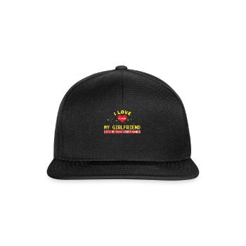 J’aime quand ma petite amie joue à des jeux vidéo - Casquette snapback - noir/noir - Devant