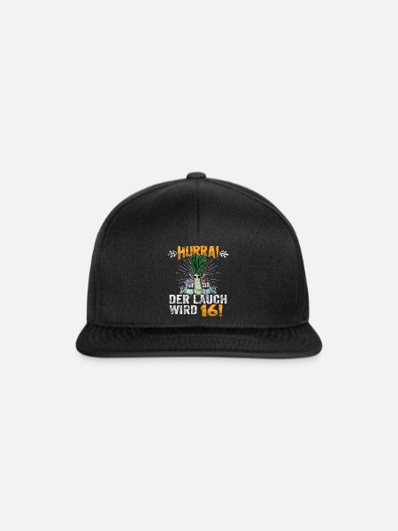 Hurra der Lauch wird 16 - Snapback Cap - Schwarz/Schwarz