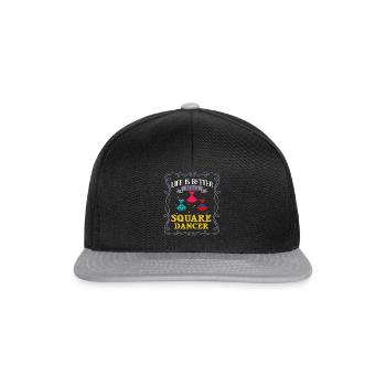 Square Dance Musik Caller Volkstanz Tänzer Usa - Snapback Cap - Schwarz/Grau - Vorne