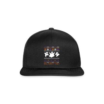 Stitch Pattern Ghost Creatures Vibes Halloween - Snapback Cap - black/black - Front