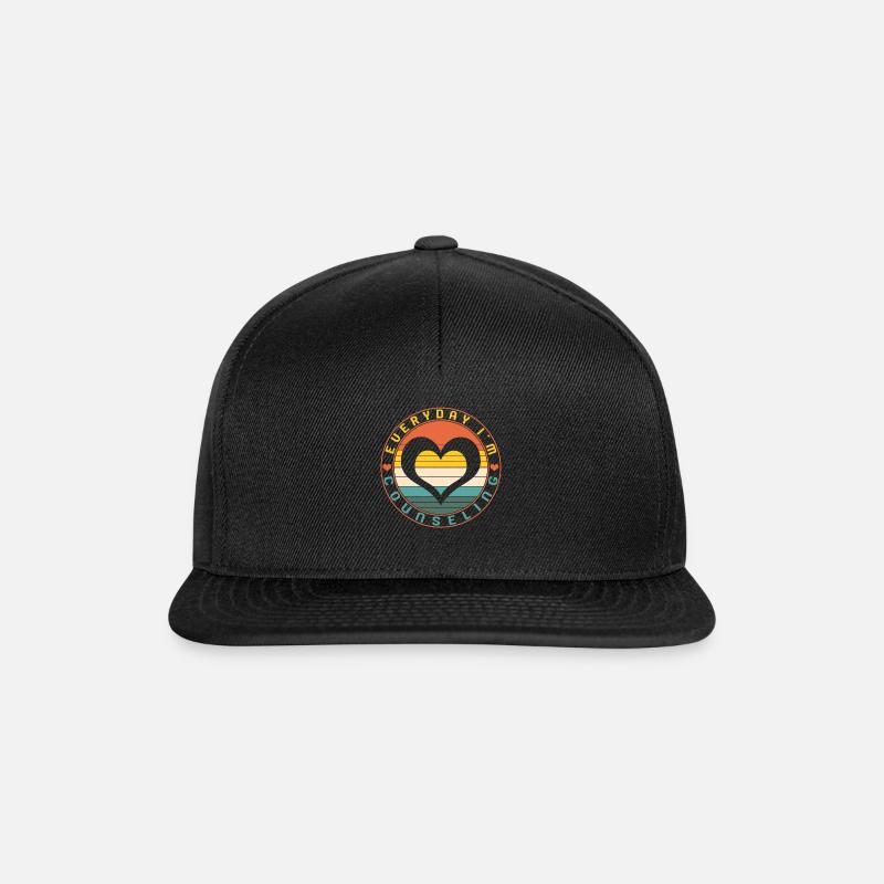 Psychiatrisches Hemd, Jeden Tag berate ich - Snapback Cap - Schwarz/Schwarz