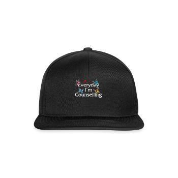 Mental Health Shirt, Everyday I'm Counseling - Snapback Cap - black/black - Front