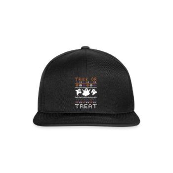Stitch Pattern Ghost Creatures Trick Halloween - Snapback Cap - black/black - Front