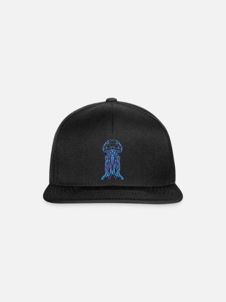 Qualle Vaporwave - Snapback Cap - Schwarz/Schwarz