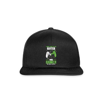 Two Titles Sister Gamer Video Game Lover Gaming - Snapback Cap - black/black - Front