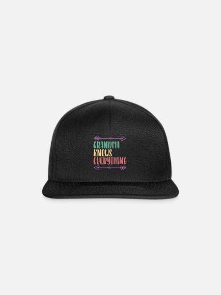Oma weiß alles Großmutter Großmutter - Snapback Cap - Schwarz/Schwarz