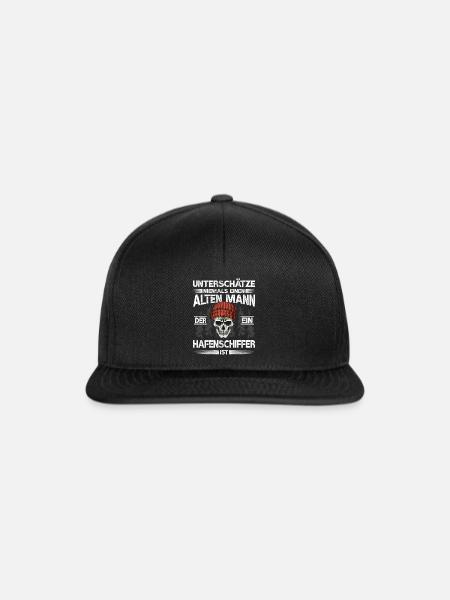 Hafenschiffer Alter mann Bootsbauer - Snapback Cap - Schwarz/Schwarz