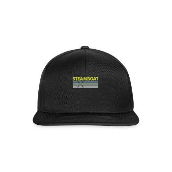 Steamboat Springs Colorado Ski Snowboard - Snapback Cap - black/black - Front