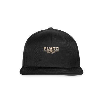 Never Forget Pluto Design Retro Style Funny Space - Snapback Cap - Schwarz/Schwarz - Vorne