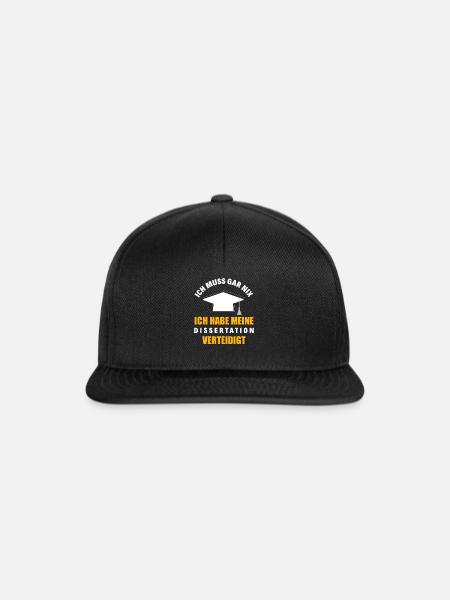 Doktortitel Dissertation Promotion Geschenk - Snapback Cap - Schwarz/Schwarz