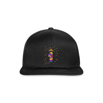 1er anniversaire Krone | | d’anniversaire sur le thème de Tie Dye - Casquette snapback - noir/noir - Devant