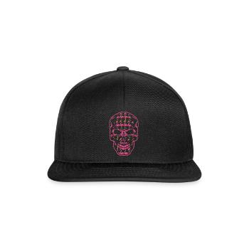 Flamaingo Skeleton Bone Horror Scary Halloween - Snapback Cap - Schwarz/Schwarz - Vorne