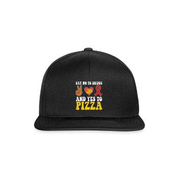 Peace Ribbon Week Awareness Yes Pizza Wear Red - Snapback Cap - Schwarz/Schwarz - Vorne