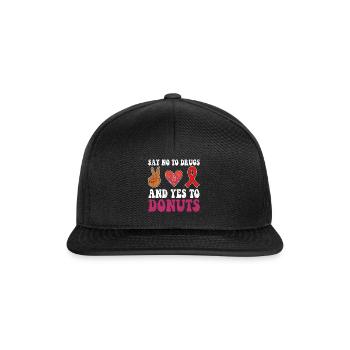 Peace Ribbon Week Awareness Yes Donuts Wear Red - Snapback Cap - Schwarz/Schwarz - Vorne