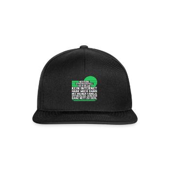 Gestern Stromausfall Kein Wlan Kein Internet Habe - Snapback Cap - black/black - Front