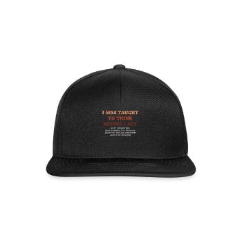 On m’a appris à penser avant de jouer le sarcasme - Casquette snapback - noir/noir - Devant