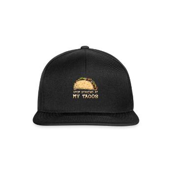Vintage Mexican Food Mexico Staring At Taco - Snapback Cap - Schwarz/Schwarz - Vorne