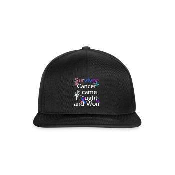 Thyroid Cancer Awareness Shirt, Survivor Cancer - Snapback Cap - black/black - Front