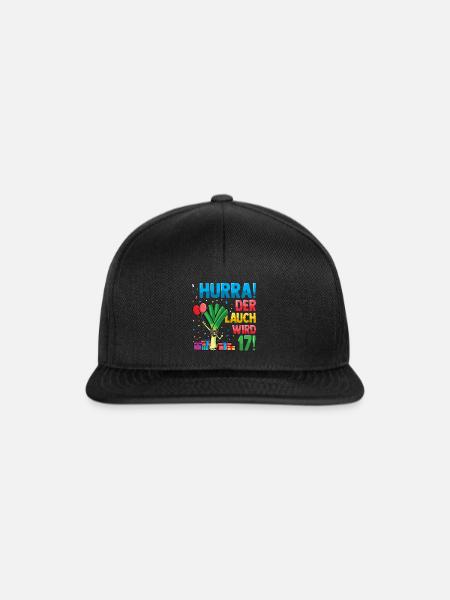 Hurra der Lauch wird 17 - Snapback Cap - Schwarz/Schwarz
