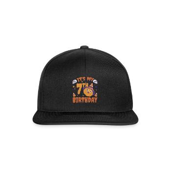 Halloween Cute Pumpkin Trick Treat Naissance Âge 7 - Casquette snapback - noir/noir - Devant