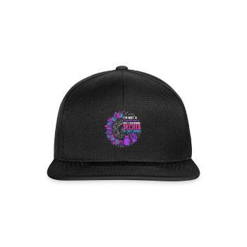 Schilddrüsenkrebs-Awareness-Shirt, ich bin kein - Snapback Cap - Schwarz/Schwarz - Vorne