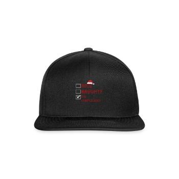Nice Naughty It's Complicated Christmas List Santa - Snapback Cap - Schwarz/Schwarz - Vorne